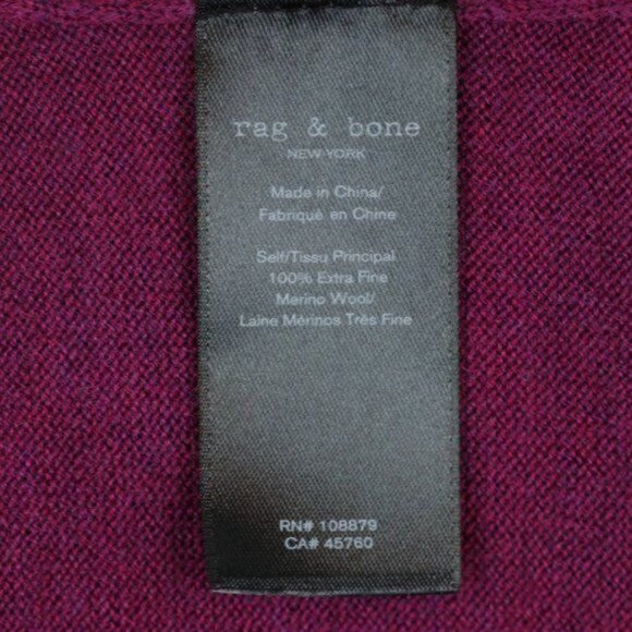 Rag & Bone Women's Extra Small Purple Gray Merino Wool V-Neck Tight Knit Sweater - Picture 7 of 8